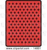 Vector Clip Art of Retro the Back of a Red Playing Card with Black Diamonds by Andy Nortnik