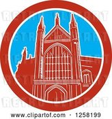 Vector Clip Art of Retro the Winchester Cathedral Church of England Cathedral in Winchester, Hampshire, England by Patrimonio