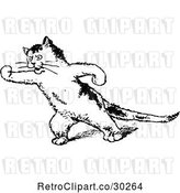 Vector Clip Art of Retro Threatening Cat by Prawny Vintage