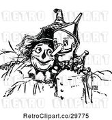 Vector Clip Art of Retro Tin Guy and Scarecrow by Prawny Vintage