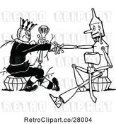 Vector Clip Art of Retro Tin Woodman and Scarecrow Shaking Hands by Prawny Vintage