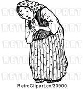 Vector Clip Art of Retro Tired Old Lady by Prawny Vintage