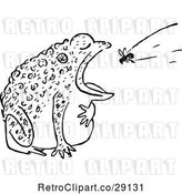 Vector Clip Art of Retro Toad Eating a Fly by Prawny Vintage
