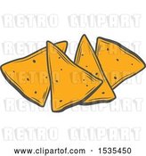 Vector Clip Art of Retro Tortilla Chips, in Style by Vector Tradition SM