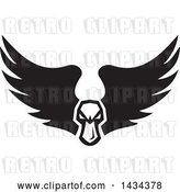 Vector Clip Art of Retro Tough Angry Mallard Duck Head with Wings by Patrimonio