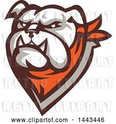 Vector Clip Art of Retro Tough Bulldog Head with a Bandana by Patrimonio