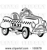 Vector Clip Art of Retro Toy Pedal Taxi Car by Andy Nortnik