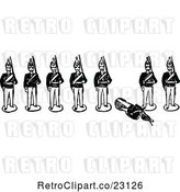 Vector Clip Art of Retro Toy Soldiers with One down by Prawny Vintage