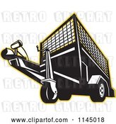Vector Clip Art of Retro Trailer Outlined in Yellow by Patrimonio