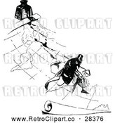 Vector Clip Art of Retro Travel Bug on a Map by Prawny Vintage