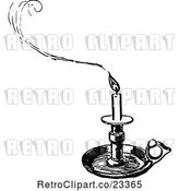 Vector Clip Art of Retro Tray Candle Holder and Smoke by Prawny Vintage