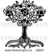Vector Clip Art of Retro Tree and Roots by Prawny Vintage