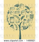 Vector Clip Art of Retro Tree Formed of Agricultural Icons by BNP Design Studio