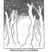 Vector Clip Art of Retro Trees in a Forest by Prawny Vintage