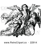Vector Clip Art of Retro Trio of Angels by Prawny Vintage