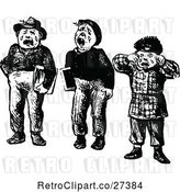 Vector Clip Art of Retro Trio of Crying Boys by Prawny Vintage