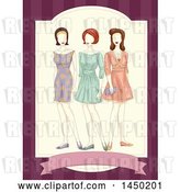 Vector Clip Art of Retro Trio of Mannequins in Dresses by BNP Design Studio