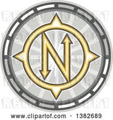 Vector Clip Art of Retro True North Compass by Patrimonio