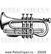 Vector Clip Art of Retro Trumpet by Prawny Vintage