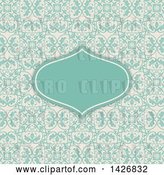 Vector Clip Art of Retro Turquoise Frame Invitation on a Floral Pattern by KJ Pargeter
