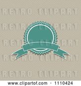 Vector Clip Art of Retro Turquoise Quality Assurance Badge over Polka Dots by KJ Pargeter