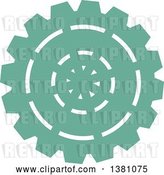 Vector Clip Art of Retro Turquoise Steampunk Gear Cog Wheel by BNP Design Studio