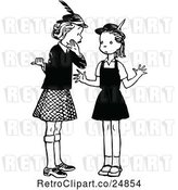 Vector Clip Art of Retro Two Girls Gossiping by Prawny Vintage
