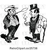 Vector Clip Art of Retro Two Men Smoking and Talking by Prawny Vintage