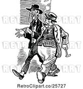 Vector Clip Art of Retro Two Men Talking 6 by Prawny Vintage