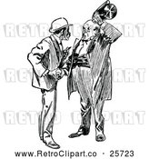 Vector Clip Art of Retro Two Men Talking 9 by Prawny Vintage