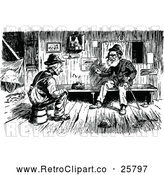 Vector Clip Art of Retro Two Men Talking by Prawny Vintage