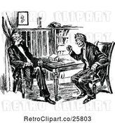 Vector Clip Art of Retro Two Men Talking by Prawny Vintage