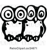 Vector Clip Art of Retro Two Owls by Prawny Vintage