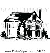 Vector Clip Art of Retro Two Story House by Prawny Vintage