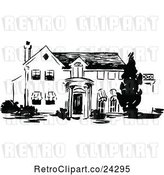 Vector Clip Art of Retro Two Story House by Prawny Vintage