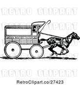 Vector Clip Art of Retro United States Mail Cart by Prawny Vintage