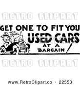 Vector Clip Art of Retro Used Cars Sign by BestVector