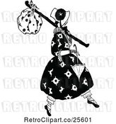 Vector Clip Art of Retro Vagrant Lady by Prawny Vintage