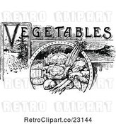 Vector Clip Art of Retro Vegetables Text with Produce by Prawny Vintage