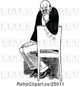 Vector Clip Art of Retro Vexed Guy in a Chair by Prawny Vintage