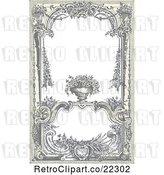 Vector Clip Art of Retro Victorian Frame with a Floral Urn by BestVector