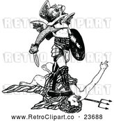 Vector Clip Art of Retro Victorious Warrior by Prawny Vintage