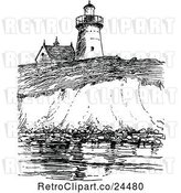 Vector Clip Art of Retro View of Long Island Lighthouse by Prawny Vintage