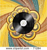 Vector Clip Art of Retro Vinyl Record Background with Loops and Swirls by Elaineitalia