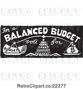 Vector Clip Art of Retro Vote for a Balanced Budget with Scales by BestVector