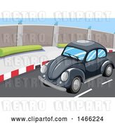 Vector Clip Art of Retro VW Slug Bug Car by