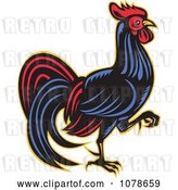 Vector Clip Art of Retro Walking Rooster Logo by Patrimonio