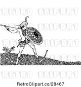 Vector Clip Art of Retro Warrior Using a Spear by Prawny Vintage