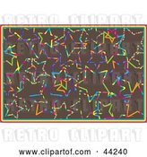 Vector Clip Art of Retro Website Background of Colorful Stars on Brown by Kaycee