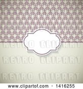 Vector Clip Art of Retro Wedding Invitation Background with a Frame over Floral and Solid Sections by KJ Pargeter